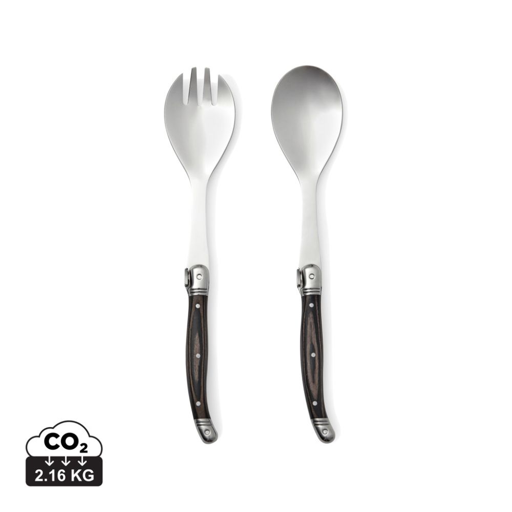 Salad serving cutlery VINGA Gigaro with pakkawood handles with your logo