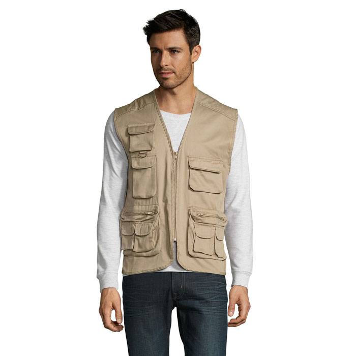 WILD multipocket reporter jacket with 9 pockets, polycotton, with your print