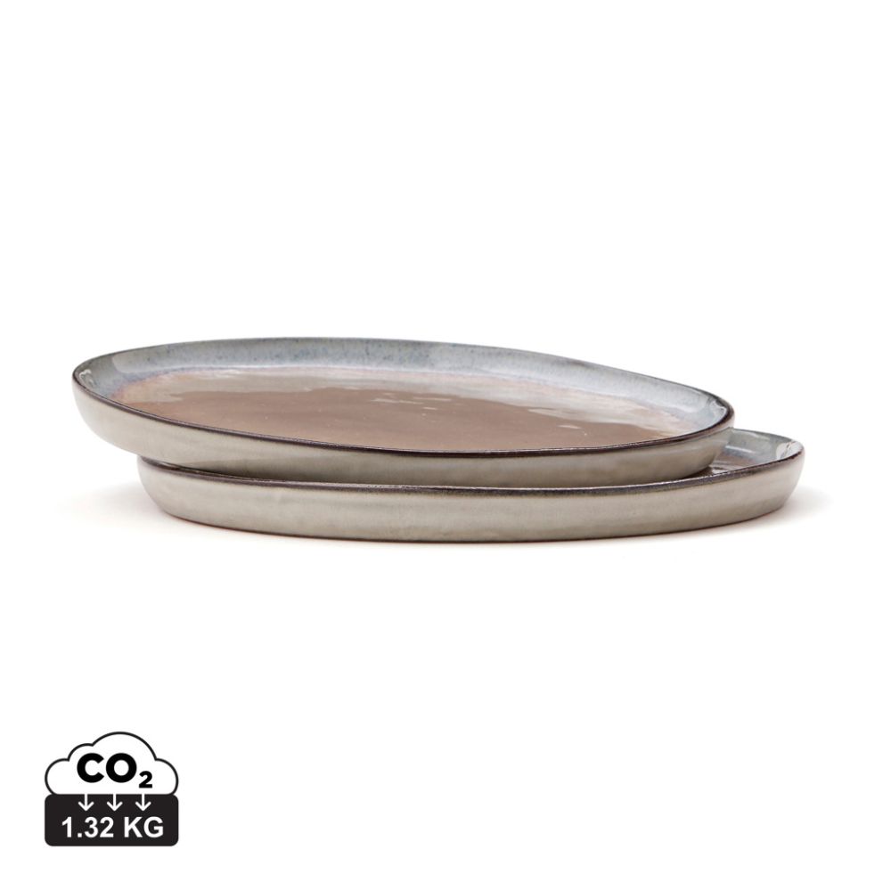 VINGA Nomimono stoneware plate set, 20 cm, handmade, 2 pcs, with your logo