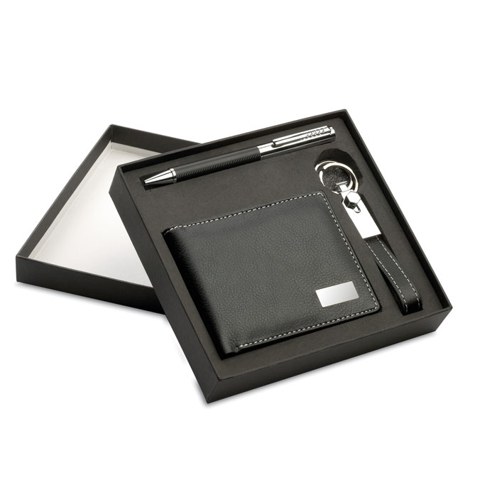ELEGANCI gift set with pen, key ring and wallet, with your logo