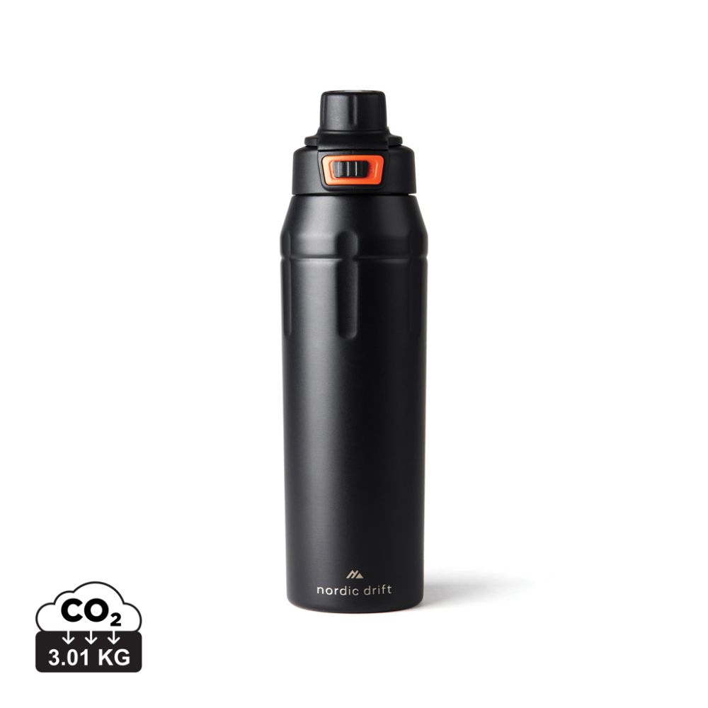 Izolēta sporta pudele Nordic Drift Trail no pārstrādāta tērauda 750 ml ar jūsu logo