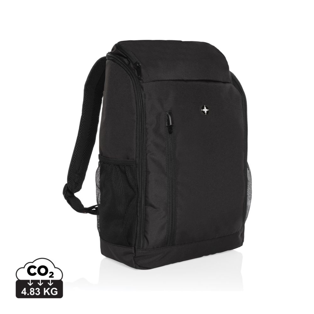 Portatīvā datora mugursoma Swiss Peak AWARE™ easy access no rPET 15,6'' ar jūsu logo