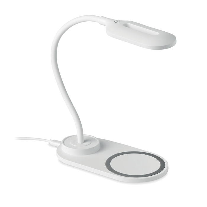 Desktop light with wireless charger SATURN 10 W, touch controls, with your logo