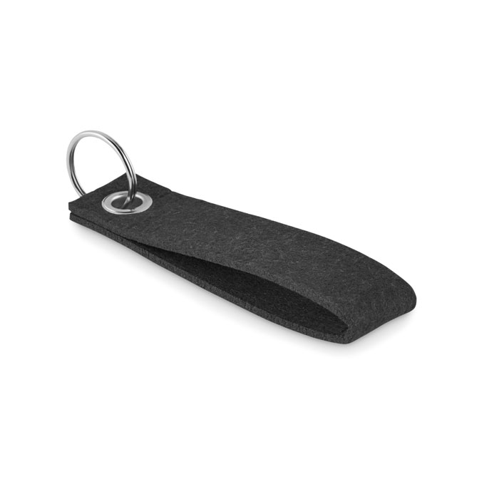 RPET felt key ring SUORA, rectangular, printable on both sides, with your logo