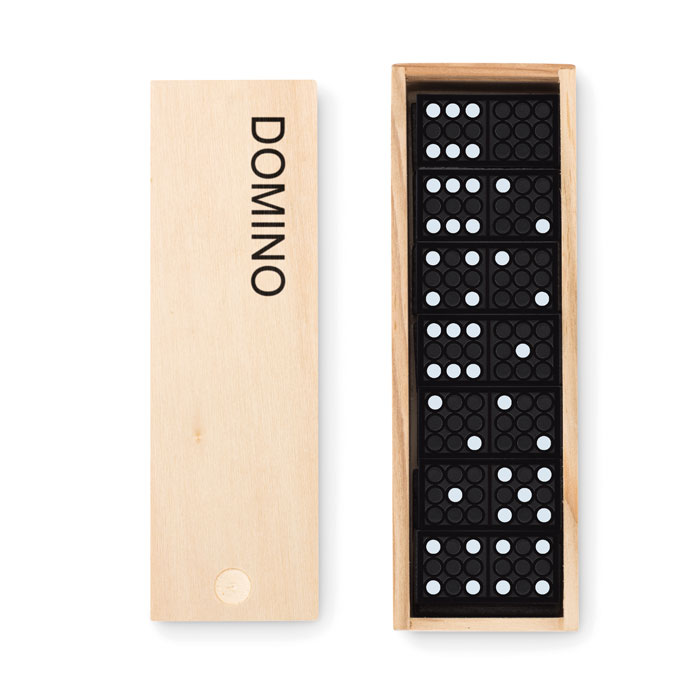 Domino set DOMINO in a wooden box with your logo