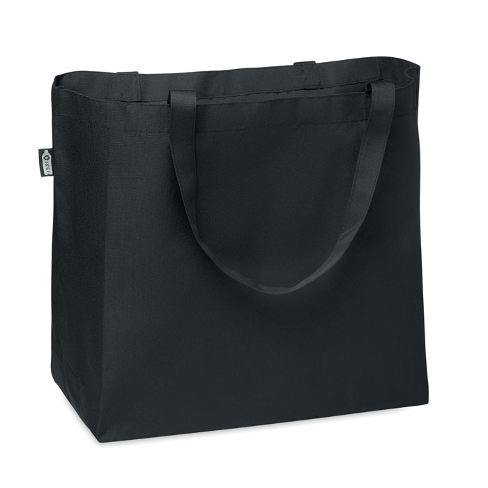 FAMA large shopping bag in 600D RPET with long handles with your logo