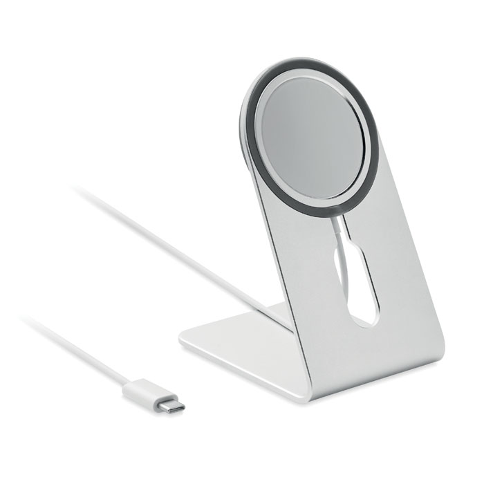 MELIS magnetic wireless charger with phone stand, 15 W, with your logo