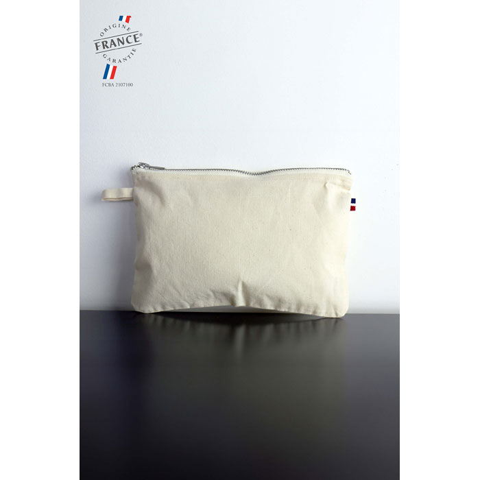 Somiņa ar rāvējslēdzēju ATF MAÉ no organiskās kokvilnas, Made in France, ar jūsu logo