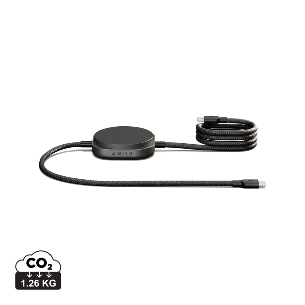 Charging Cable Zens USB C-C Pro 2 with 15 W wireless charging, with your logo