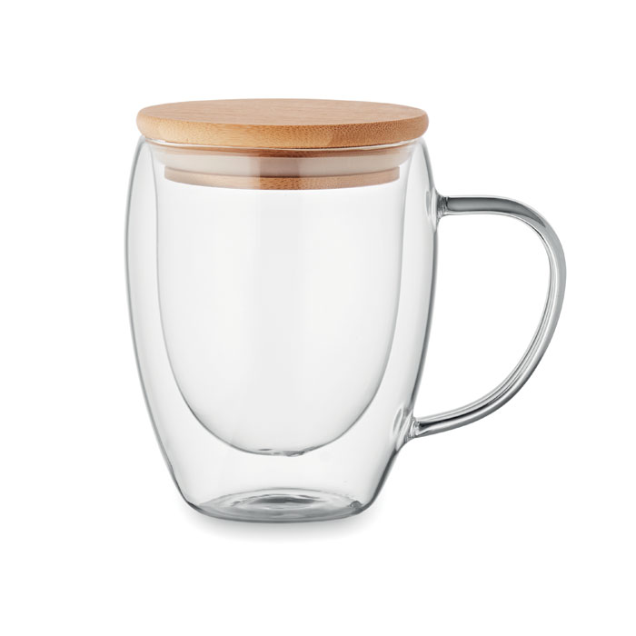 Stikla krūze TIRAL ar dubultām sienām, 250 ml, ar jūsu logo